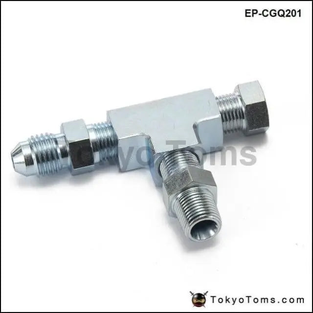 3 Way 1/8NPT To 4AN Turbo Adapter Tee Fitting W/ Block Oil Feed Pressure Sensor - Foto 8
