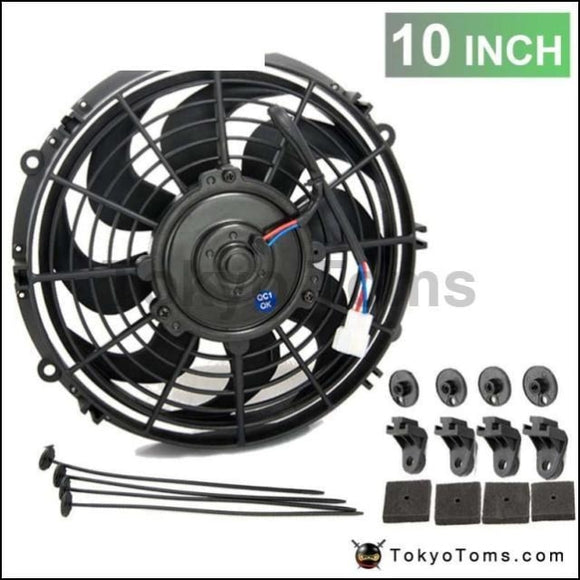 10 Universal 12 V 70W Slim Pull Push Racing Electric Radiator Engine Cooling Fan