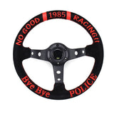 13" 330mm Bye Bye Police Suede Steering Wheel [TokyoToms.com]