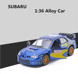 High Simulation Subaru WRX STI WRC Racing  1: 36 Scale Alloy Pull Back Car Model Toy  2 Open Door Toy Vehicle  Free Shipping