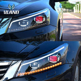 Vland Car Styling For 2008-2012 Honda Accord Headlight Double Angle Eyes Led DRL Head Light Assembly