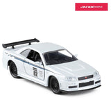 JADA 1/32 Scale Car Model Toys JAPAN JDM Series Nissan GT-R R34 Diecast Metal Car Model Toy For Collection/Gift/Kids