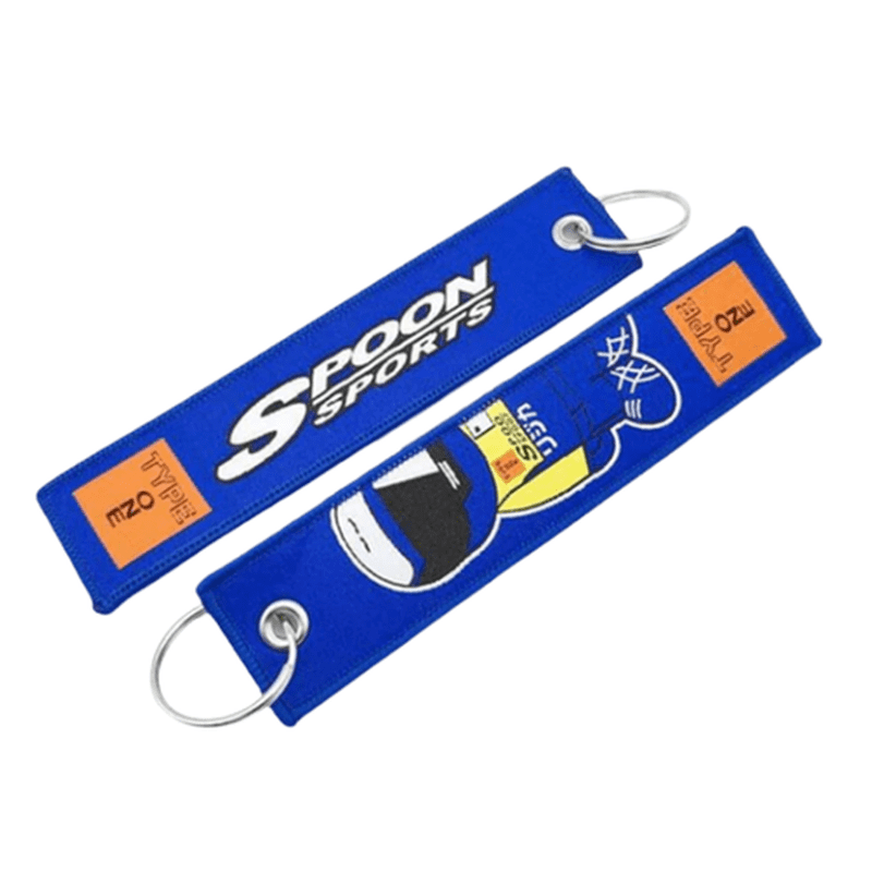 Spoon Sports JDM Keychain Jet Tag Key Ring Navy