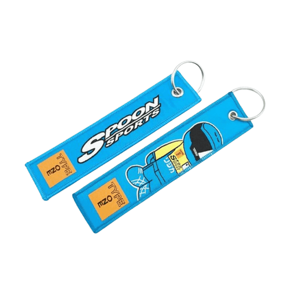Spoon Sports JDM Keychain Jet Tag Key Ring Sky Blue- TokyoToms.com