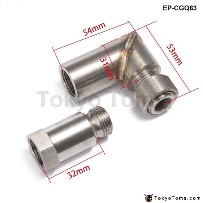 Car Exhaust O2 Oxygen Sensor Angled Extender Spacer 90 Degree 02 Bung  Extension M18 X 1.5