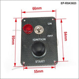 Racing Car Engine Start Button + 1 Toggle Switch Ignition Panel Drift 12V Carbon Fiber Switches