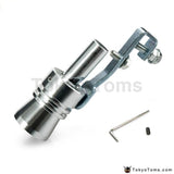 Universal Silver Turbo Sound Exhaust Muffler Pipe Whistle/fake Blow-Off Bov Simulator Whistler Size