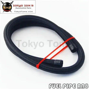 1 Meter 3 Foot An8 Nylon Stainless Steel Braided Fuel Oil Gas Line Hose -8An 1500Psi