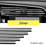 10 Pieces Molding Car Air Vent Trim Strip Air Conditioner Outlet Grille Decoration