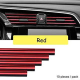 10 Pieces Molding Car Air Vent Trim Strip Air Conditioner Outlet Grille Decoration