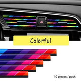 10 Pieces Molding Car Air Vent Trim Strip Air Conditioner Outlet Grille Decoration