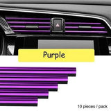 10 Pieces Molding Car Air Vent Trim Strip Air Conditioner Outlet Grille Decoration