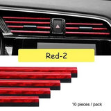 10 Pieces Molding Car Air Vent Trim Strip Air Conditioner Outlet Grille Decoration