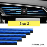 10 Pieces Molding Car Air Vent Trim Strip Air Conditioner Outlet Grille Decoration