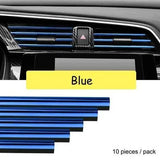 10 Pieces Molding Car Air Vent Trim Strip Air Conditioner Outlet Grille Decoration