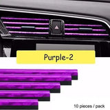 10 Pieces Molding Car Air Vent Trim Strip Air Conditioner Outlet Grille Decoration