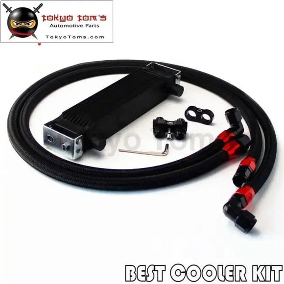 10 Row AN10 Oil Cooler Kit For BMW E36 E46 E82 E90 E92 E93 Black