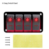 12V Combination Digital Voltmeter Dual USB Port Car LED Rocker Switch Panel