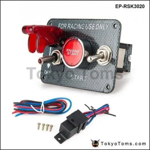 12V Ignition Switch Panel Engine Start Push Button Led Toggle For Racing Car