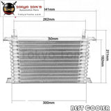 13 Row Aluminum 10An Turbo Engine Transmission Oil Cooler Fit Universal Gold