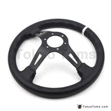 13" (330mm) White Full Speed Steering Wheel Leather Deep Dish