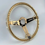 14" 350mm Gold Twister Steering Wheel