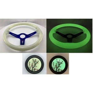 14" (350mm) Glow In The Dark ABS Steering Wheel + Free Upgrade To Glow In the Dark Horn Button