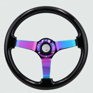 14" (350mm) Lollipop Steering Wheel Black Neo Chrome