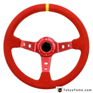 14" (350mm) Suede Hella Red Steering Wheel