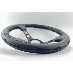 14" (350mm) The Original "BARBWIRE" Leather Steering Wheel