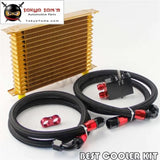 15 Row Trust Oil Cooler Kit For BMW N54 Twin Turbo 135 E82 335 E90 E92 E93  Gold