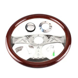 15" (350mm) Classic Sexy Girl Style Wood Steering Wheel  (Brown)