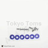 16Pcs M6 Wide Hex Screw Bolt Bumper Fender Washer Anodized Aluminum Blue