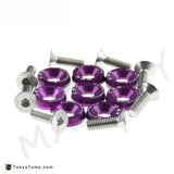 16Pcs M6 Wide Hex Screw Bolt Bumper Fender Washer Anodized Aluminum Purple