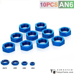 6AN AN6 AN-6 9/16"-18 BULKHEAD BLUE ALUMINUM FINISH NUT SEAL LOCKING FITTING TK-MMAN6 - Tokyo Tom's