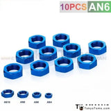 6AN AN6 AN-6 9/16"-18 BULKHEAD BLUE ALUMINUM FINISH NUT SEAL LOCKING FITTING TK-MMAN6 - Tokyo Tom's