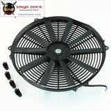 16" Inch Universal Slim Fan Push Pull Electric Radiator Cooling 12V + Mount Kit - Tokyo Tom's