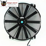 16" Inch Universal Slim Fan Push Pull Electric Radiator Cooling 12V + Mount Kit - Tokyo Tom's