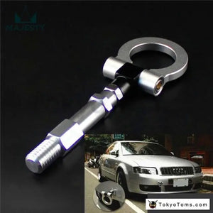 19.5mm Aluminum Screw Tow Towing Hook Fit Audi A4 A4L 1.8T 2.0T 09-15 Silver