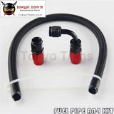 1Ft Foot An4 Stainess Steel Braided Oil Fuel Hose+ 90 Deg & Straight Swivel Fittings