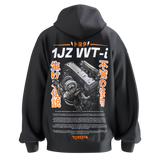 1JZ GTE VVTi - Engine Motor 6 cylinder - Unisex Hoodie- Car Enthusiast - Drifting Drag JDM