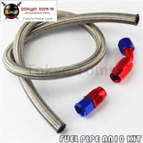 1M 3Ft AN10 Stainess Nylon Steel Braided Oil Fuel Line + 45 Deg & 0 Deg Swivel Fittings