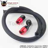 1M 3Ft AN10 Stainess Nylon Steel Braided Oil Fuel Line + 45 Deg & 0 Deg Swivel Fittings