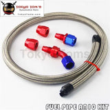 1M 3Ft AN10 Stainess Nylon Steel Braided Oil Fuel Line + 45 Deg & 0 Deg Swivel Fittings