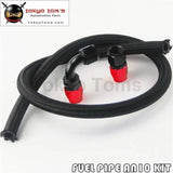 1M 3Ft AN10 Stainess Nylon Steel Braided Oil Fuel Line + 90 Deg & 0 Deg Swivel Fittings