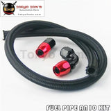 1M 3Ft AN10 Stainess Nylon Steel Braided Oil Fuel Line + 90 Deg & 0 Deg Swivel Fittings