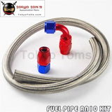 1M 3Ft AN10 Stainess Nylon Steel Braided Oil Fuel Line + 90 Deg & 0 Deg Swivel Fittings