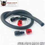 1M 3Ft An12 Stainess Nylon Steel Braided Oil Fuel Line + 45 Deg & 0 Deg Swivel Fittings