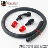 1M 3Ft An12 Stainess Nylon Steel Braided Oil Fuel Line + 45 Deg & 0 Deg Swivel Fittings