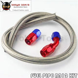 1M 3Ft An12 Stainess Nylon Steel Braided Oil Fuel Line + 45 Deg & 0 Deg Swivel Fittings